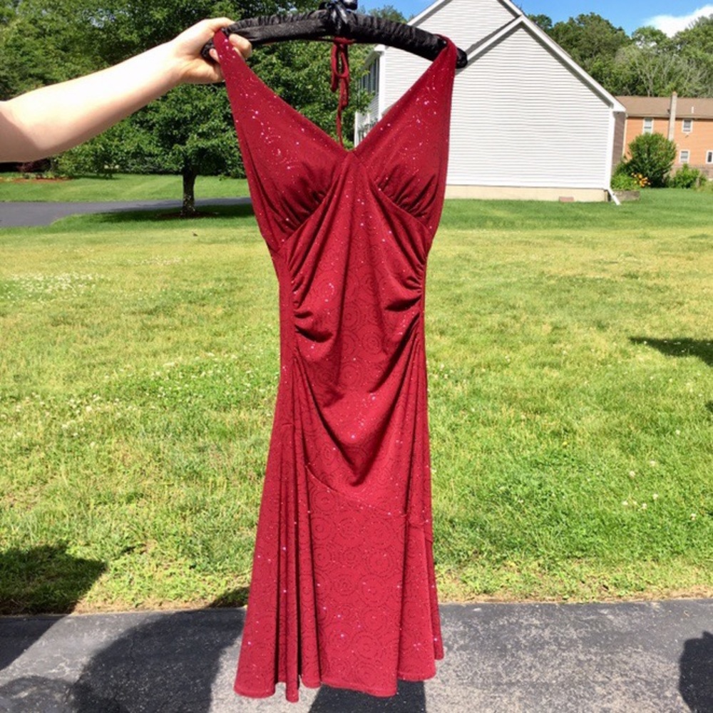 ❣️ Wine Red Glitter Cocktail Dress ❣️